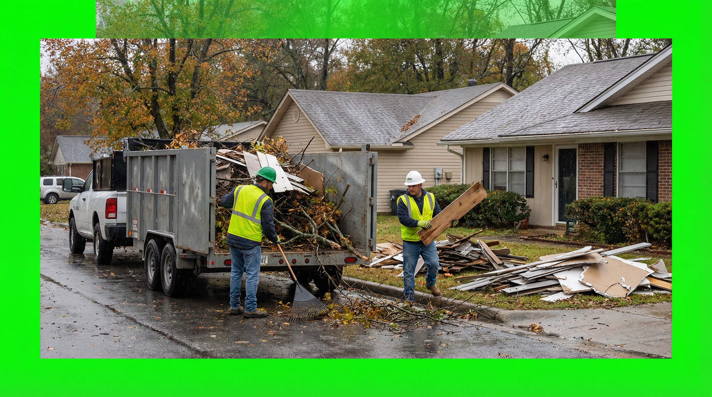 Debris removal and haul-off in Maumelle